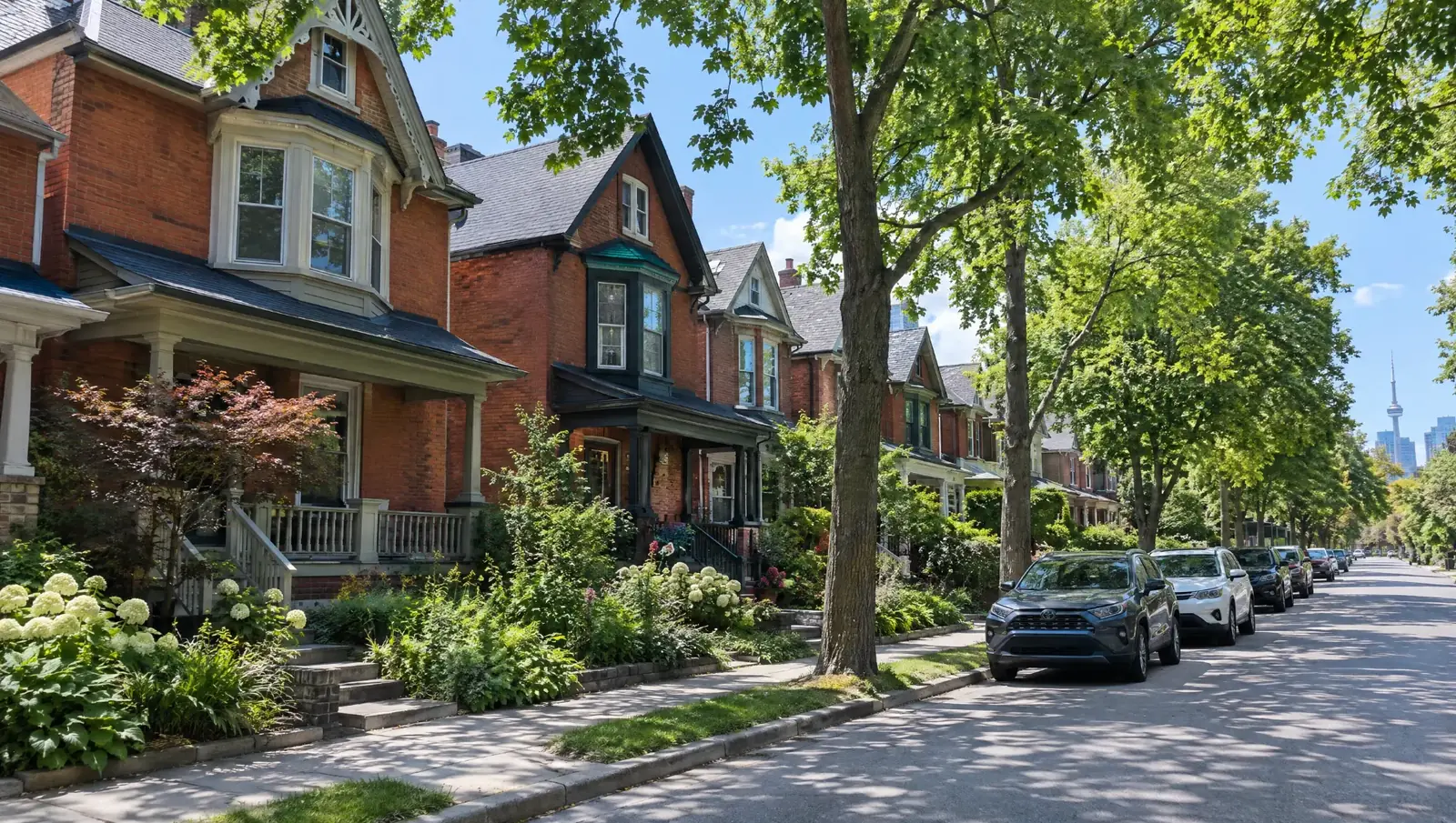 A sunny residential street in Toronto