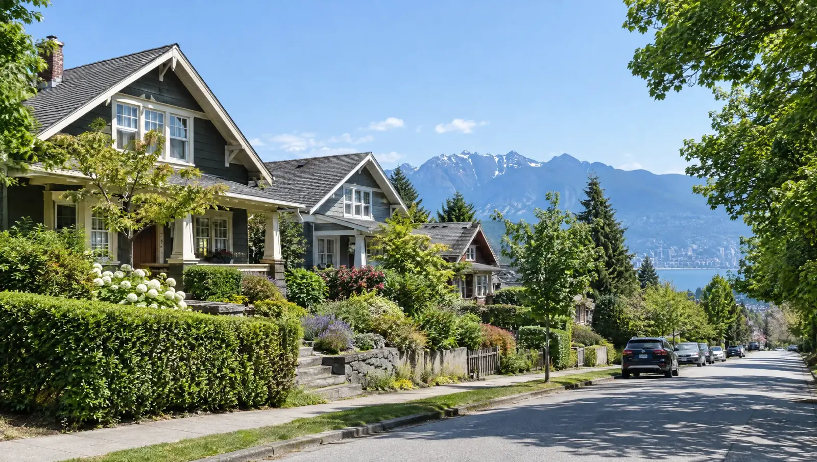 A sunny residential street in Vancouver